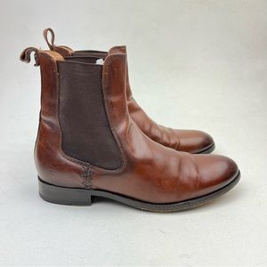 Frye Melissa Chelsea Leather Almond Toe Ankle Chelsea Boots
